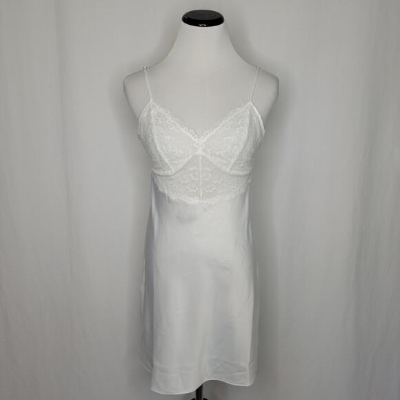 INC International Concepts Lace & Satin Short Nightgown Washed White NWT Small - Picture 4 of 11